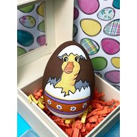 Osterei, Handbemaltes Holzei, Ente von EggshellART