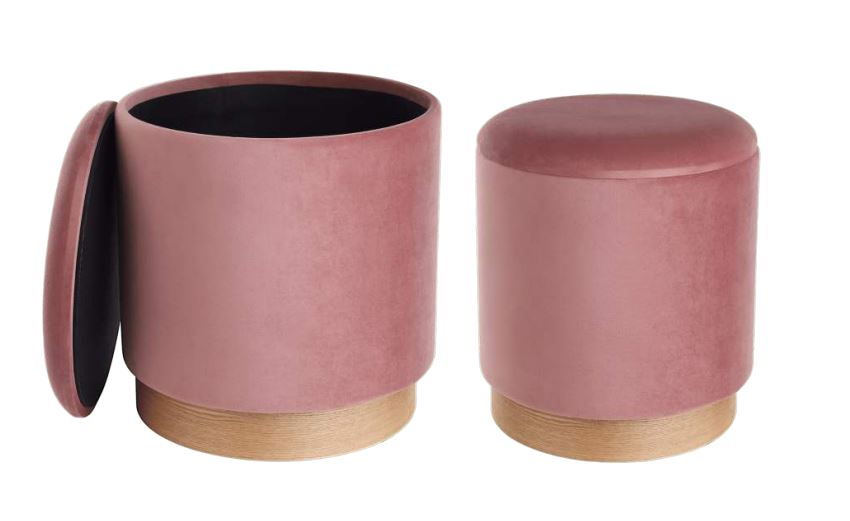 Eglo Living Hocker 2er Set MASHIKE in Samt altrosa Eglo Living Hocker 2er Set MASHIKE in Samt altrosa von Eglo Living