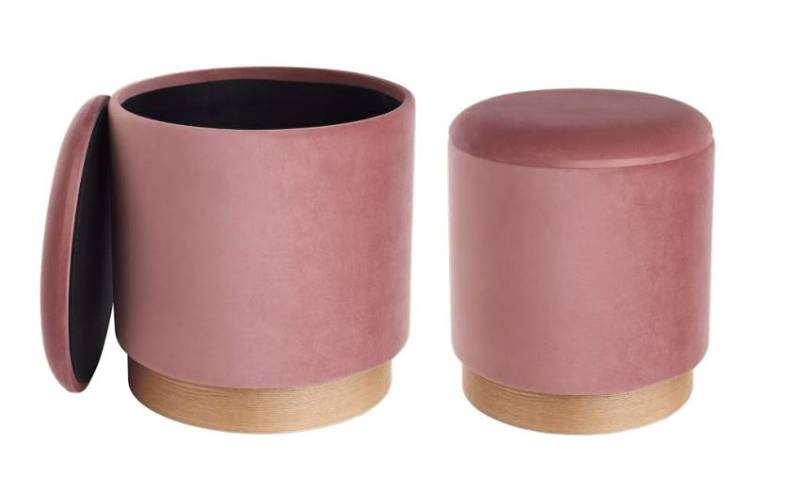 Eglo Living Hocker 2er Set MASHIKE in Samt altrosa Eglo Living Hocker 2er Set MASHIKE in Samt altrosa von Eglo Living