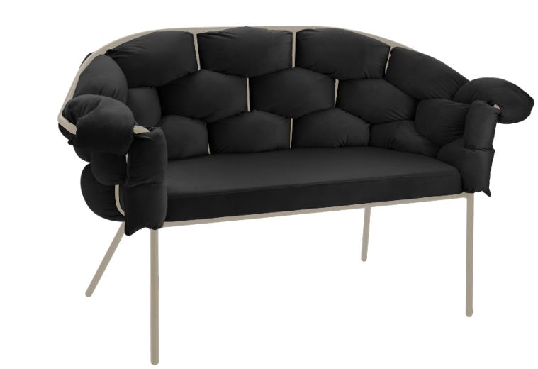 Eglo Living Sofa 2-Sitzig MANAMBOLOSY in Samt schwarz/braun von Eglo Living