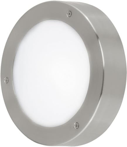 EGLO LED Außen-Deckenlampe Vento 2, 1 flammige Außenleuchte für Wand und Decke, Deckenleuchte aus Edelstahl in Silber und Glas in Weiß, IP44 EGLO LED Außen-Deckenlampe Vento 2, 1 flammige Außenleuchte für Wand und Decke, Deckenleuchte aus Edelstahl in Silber und Glas in Weiß, IP44 von EGLO