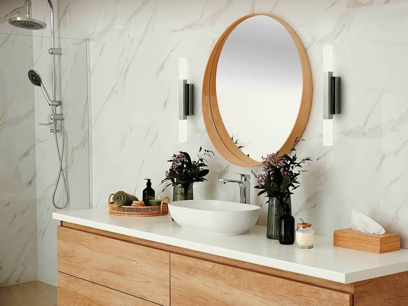 home24 Wandleuchte Alcudia 42 x 3 x 6cm Silber/Silber Kunststoffart: Polycarbonat Material: Metall, Kunststoff Metallart: Aluminium, Stahl Oberfläche von home24