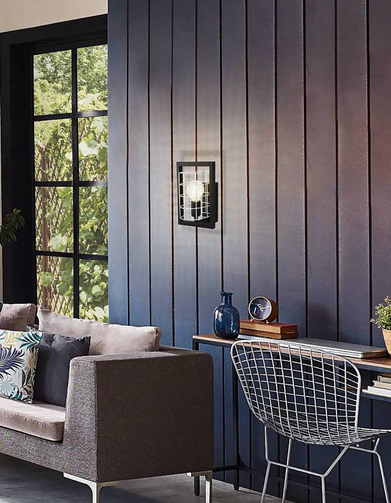 home24 Wandleuchte Jubily 22 x 29 x 20cm Schwarz Material: Metall, Metall Metallart: Stahl Oberfläche Metall: Lackiert E27 von home24