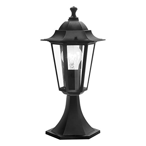 EGLO Sockelleuchte außen Laterna 4, Außenleuchte Laterne, Vintage Gartenlampe, Außenlampe aus Aluguss in Schwarz und Glas in Transparent, E27 Fassung, IP44 EGLO Sockelleuchte außen Laterna 4, Außenleuchte Laterne, Vintage Gartenlampe, Außenlampe aus Aluguss in Schwarz und Glas in Transparent, E27 Fassung, IP44 von EGLO