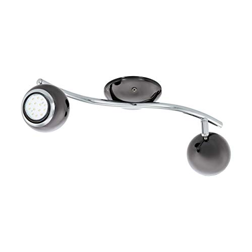 EGLO LED Deckenlampe Bimeda, 2 flammige Deckenleuchte, Deckenstrahler aus Metall in Nickel-Nero und Chrom, Wohnzimmerlampe, Spots inkl. GU10 Leuchtmittel, warmweiß EGLO LED Deckenlampe Bimeda, 2 flammige Deckenleuchte, Deckenstrahler aus Metall in Nickel-Nero und Chrom, Wohnzimmerlampe, Spots inkl. GU10 Leuchtmittel, warmweiß von EGLO