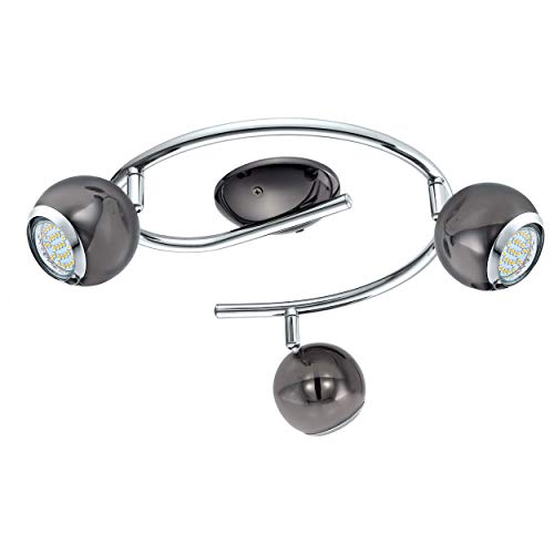 EGLO LED Deckenlampe Bimeda, 3 flammige Deckenleuchte, Deckenstrahler aus Metall in Nickel-Nero und Chrom, Wohnzimmerlampe, Spots inkl. GU10 Leuchtmittel, warmweiß EGLO LED Deckenlampe Bimeda, 3 flammige Deckenleuchte, Deckenstrahler aus Metall in Nickel-Nero und Chrom, Wohnzimmerlampe, Spots inkl. GU10 Leuchtmittel, warmweiß von EGLO