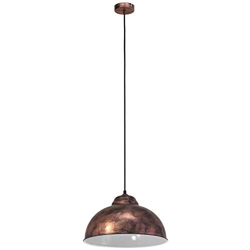 EGLO Pendelleuchte Truro 2, Vintage Esszimmerlampe im Industrial Design, Esstisch Hängelampe aus Metall in Rostoptik, E27 Fassung von EGLO