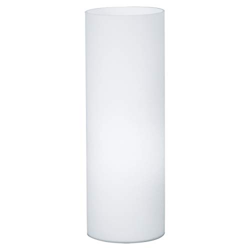 EGLO Tischlampe Geo, 1 flammige Tischleuchte, Nachttischlampe aus Glas, Farbe: Weiß, Glas: Opas-matt, Fassung: E27, inkl. Schalter von EGLO