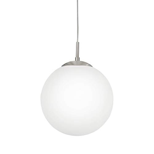 EGLO Pendellampe Rondo, 1 flammige Pendelleuchte, Hängeleuchte aus Metallin Silber, Glas in Opal matt weiß, E27 Fassung, Ø 30 cm EGLO Pendellampe Rondo, 1 flammige Pendelleuchte, Hängeleuchte aus Metallin Silber, Glas in Opal matt weiß, E27 Fassung, Ø 30 cm von EGLO