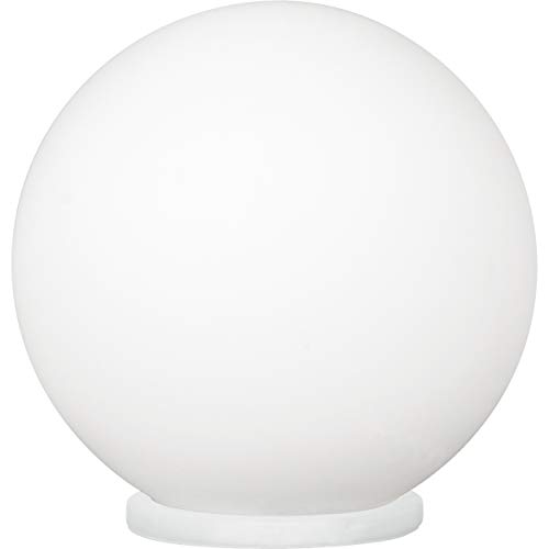 EGLO Tischlampe Rondo, 1 flammige Tischleuchte, Nachttischlampe aus Glas, Farbe: Weiß, Glas: Opal matt weiß, Fassung: E27, inkl. Schalter von EGLO