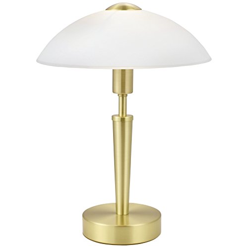 EGLO Tischleuchte Solo 1, 1 flammige Tischlampe, Material: Stahl, Farbe: Messing matt, Glas: satiniert weiß, Fassung: E14, inkl. Touchdimmer EGLO Tischleuchte Solo 1, 1 flammige Tischlampe, Material: Stahl, Farbe: Messing matt, Glas: satiniert weiß, Fassung: E14, inkl. Touchdimmer von EGLO