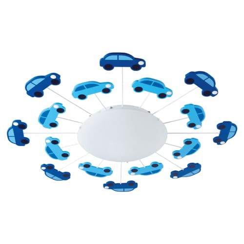 EGLO Deckenlampe Viki 1, 1 flammige Kinderzimmer Wandlampe, Deckenleuchte aus Stahl, Farbe: Blau, Glas: satiniert, weiß, Fassung: E27 EGLO Deckenlampe Viki 1, 1 flammige Kinderzimmer Wandlampe, Deckenleuchte aus Stahl, Farbe: Blau, Glas: satiniert, weiß, Fassung: E27 von EGLO