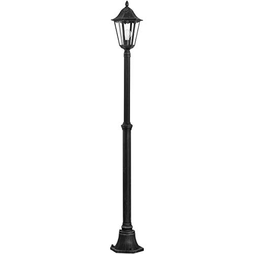 EGLO Außen-Stehlampe Navedo, 1 flammige Außenleuchte, Stehleuchte aus Aluguss in Schwarz, E27 Fassung, H 200 cm, IP44 von EGLO