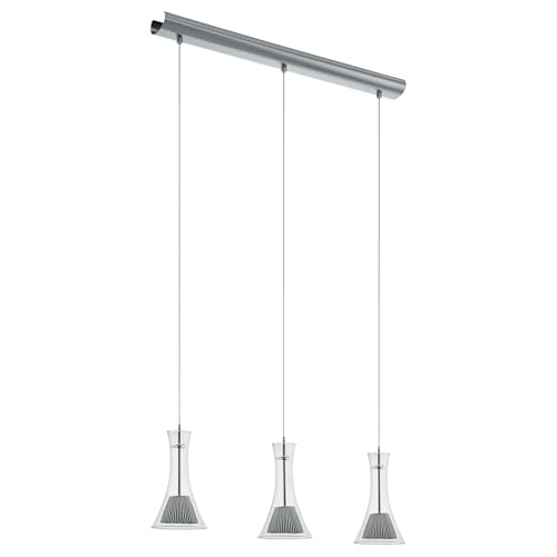 EGLO LED Hängelampe Musero, Pendelleuchte Esstisch, Stahl, Alu in nickel-matt, Glas in klar warmweiß EGLO LED Hängelampe Musero, Pendelleuchte Esstisch, Stahl, Alu in nickel-matt, Glas in klar warmweiß von EGLO