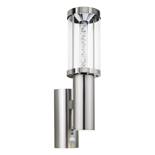EGLO LED Außen-Wandlampe Trono Stick, 2 flammige Außenleuchte inkl. Bewegungsmelder, Sensor-Wandleuchte aus Edelstahl, Glas und Kunststoff, Silber, GU10 Fassung, IP44 EGLO LED Außen-Wandlampe Trono Stick, 2 flammige Außenleuchte inkl. Bewegungsmelder, Sensor-Wandleuchte aus Edelstahl, Glas und Kunststoff, Silber, GU10 Fassung, IP44 von EGLO
