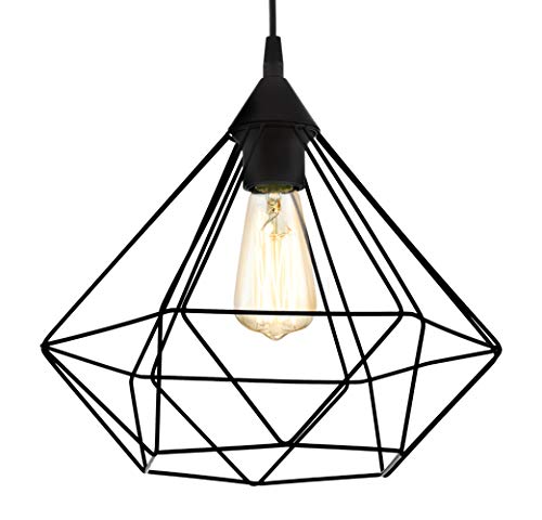 EGLO Pendellampe Tarbes, 1 flammige Vintage Pendelleuchte im Retro Look, Material: Stahl, Kunststoff, Farbe: Schwarz, Fassung: E27, Ø 32,5 cm EGLO Pendellampe Tarbes, 1 flammige Vintage Pendelleuchte im Retro Look, Material: Stahl, Kunststoff, Farbe: Schwarz, Fassung: E27, Ø 32,5 cm von EGLO