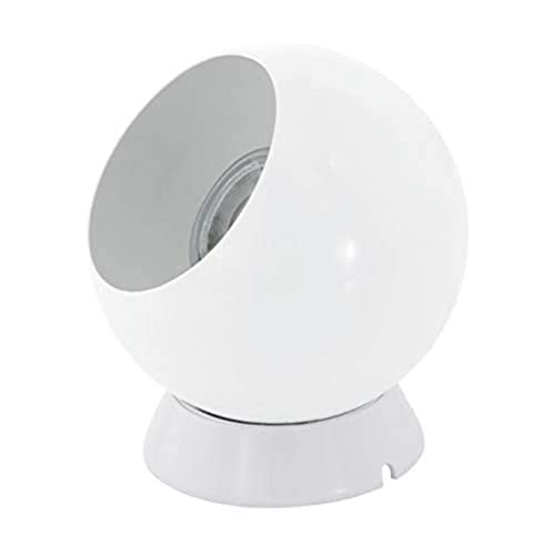 EGLO LED Tischlampe Petto 1, magnetische Tischleuchte, Wandlampe aus Metall, Wohnzimmerlampe in Weiß, Lampe mit Schalter, inkl. GU10 Leuchtmittel, warmweiß von EGLO