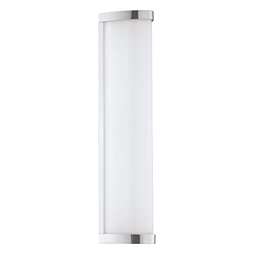 EGLO LED Wandlampe Gita 2, Spiegelleuchte aus aus Metall-Guss in Chrom und Kunststoff in Weiß, Badezimmer Lampe, LED Feuchtraumleuchte neutralweiß, IP44, L 35 cm von EGLO