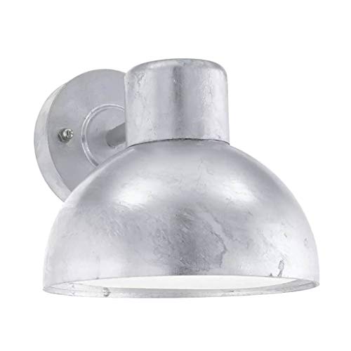 EGLO Außen-Wandlampe Entrimo, 1 flammige Außenleuchte, Wandleuchte aus Stahl feuerverzinkt, Farbe: Silber, Fassung: E27, IP44 von EGLO