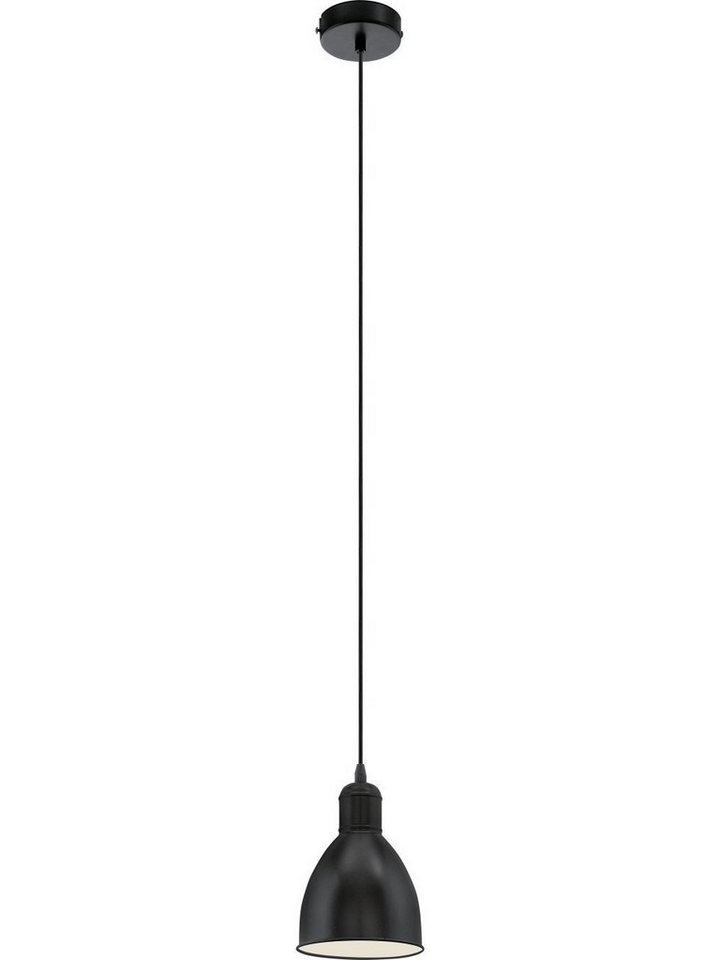 EGLO LED Pendelleuchte Eglo Pendelleuchte Priddy schwarz Ø 15,5 cm E27, Ohne Leuchtmittel, Nicht dimmbar nicht Smart Home-fähig ohne Bewegungsmelder von Eglo