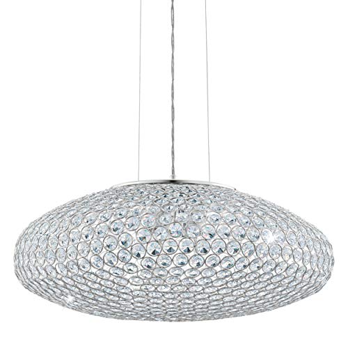 EGLO Pendelleuchte Clemente, 3 flammige Hängelampe, Elegant, Hängeleuchte aus Stahl und Kristall in Chrom, Klar, Esstischlampe, Wohnzimmerlampe hängend mit E27 Fassung EGLO Pendelleuchte Clemente, 3 flammige Hängelampe, Elegant, Hängeleuchte aus Stahl und Kristall in Chrom, Klar, Esstischlampe, Wohnzimmerlampe hängend mit E27 Fassung von EGLO