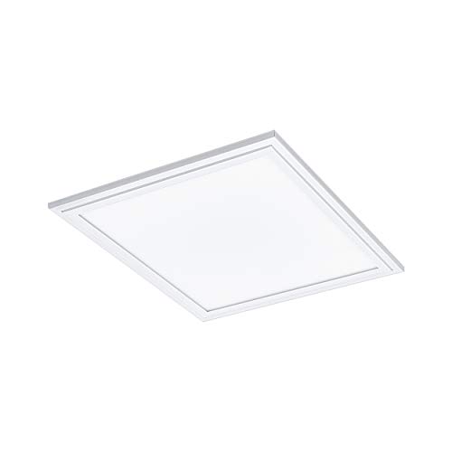 EGLO LED Deckenleuchte Salobrena 1, 1 flammige Deckenlampe, Material: Aluminium, Kunststoff, Farbe: Weiß, L: 30x30 cm, neutralweiß von EGLO