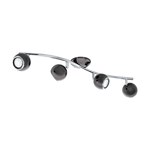 EGLO LED Deckenlampe Bimeda, 4 flammige Deckenleuchte, Deckenstrahler aus Metall in Nickel-Nero und Chrom, Wohnzimmerlampe, Spots inkl. GU10 Leuchtmittel, warmweiß EGLO LED Deckenlampe Bimeda, 4 flammige Deckenleuchte, Deckenstrahler aus Metall in Nickel-Nero und Chrom, Wohnzimmerlampe, Spots inkl. GU10 Leuchtmittel, warmweiß von EGLO