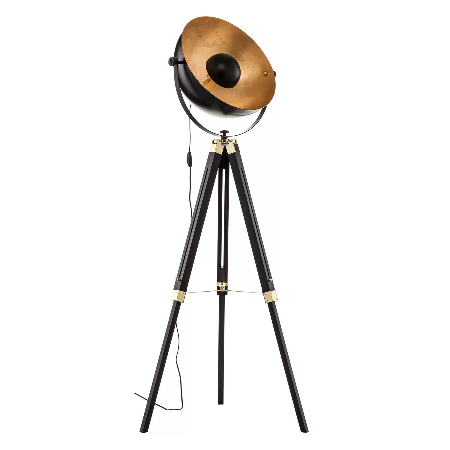 EGLO Stehlampe Covaleda Dreibeingestell schwarz gold Stehleuchte Lampe Leuchte von Eglo