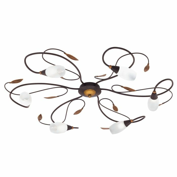 Eglo Deckenleuchte Gerbera Deckenlampe Deckenlicht Braun Antik Gold 6 Flammig B-Ware von Eglo