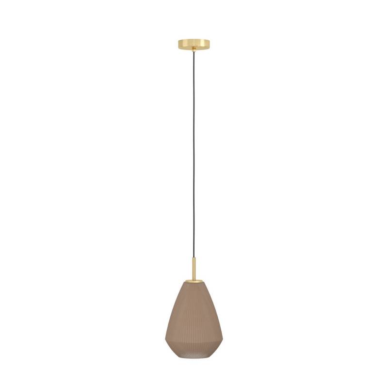 Eglo Hängelampe Pendelleuchte Caprarola Sandfarben Glas Metall 20 Cm E27 B-Ware von Eglo