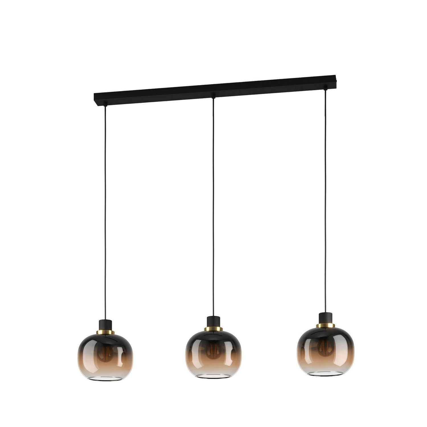 Eglo Hängelampe Pendelleuchte Oilella Schwarz Braun Glas Länge 95 Cm 3 Flammig B-Ware von Eglo