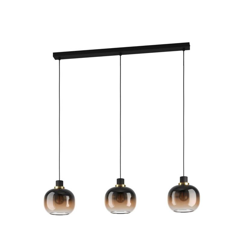 Eglo Hängelampe Pendelleuchte Oilella Schwarz Braun Glas Länge 95 Cm 3 Flammig B-Ware von Eglo