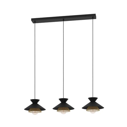 Eglo Hängeleuchte Grizedale Hängelampe Pendelleuchte Lampe Leuchte 3 Fl. Schwarz B-Ware von Eglo