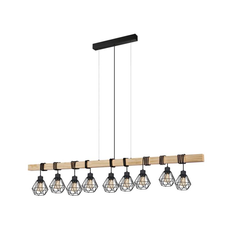 Eglo Hängeleuchte Townshend Länge 150 Cm Schwarz/Eiche Deckenlampe Lampe Leuchte B-Ware von Eglo