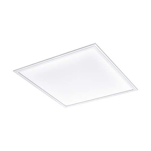 EGLO LED Panel Salobrena 1, Deckenlampe, Wohnzimmerlampe, LED Deckenleuchte aus Aluminium, Kunststoff, Bürolampe in Weiß, LED Küchenlampe, Flurlampe Decke neutralweiß, L x B 59,5 cm von EGLO