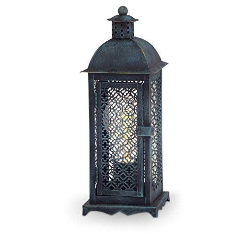 Eglo Tischlampe Winsham, Tischleuchte Laterne, Nachttischlampe aus Metall in Grün-Patina, orientalische Deko Lampe für Wohnzimmer, Schlafzimmer und Flur, E27 Fassung Eglo Tischlampe Winsham, Tischleuchte Laterne, Nachttischlampe aus Metall in Grün-Patina, orientalische Deko Lampe für Wohnzimmer, Schlafzimmer und Flur, E27 Fassung von EGLO