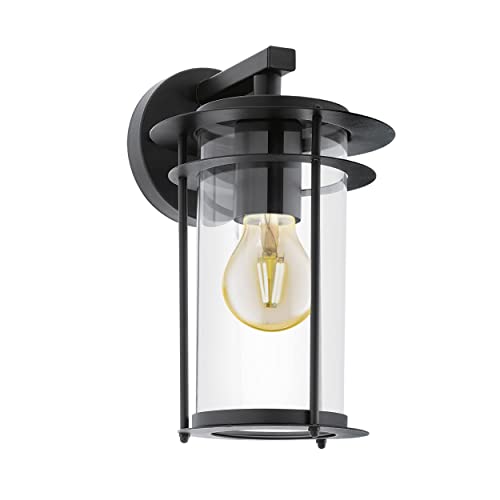 EGLO Außen-Wandlampe Valdeo, 1 flammige Außenleuchte, Wandleuchte aus verzinktem Stahl in Schwarz, Glas in Transparent, E27 Fassung, IP44 EGLO Außen-Wandlampe Valdeo, 1 flammige Außenleuchte, Wandleuchte aus verzinktem Stahl in Schwarz, Glas in Transparent, E27 Fassung, IP44 von EGLO