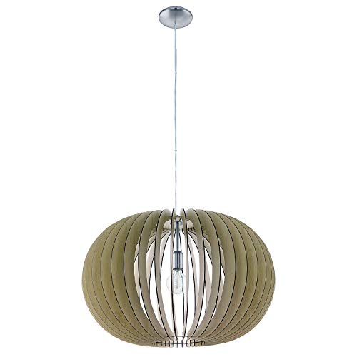 EGLO 95042 XXL - Pendelleuchte Hängeleuchte STELLATO in Holzlamellenoptik ahorn Ø 70cm von EGLO