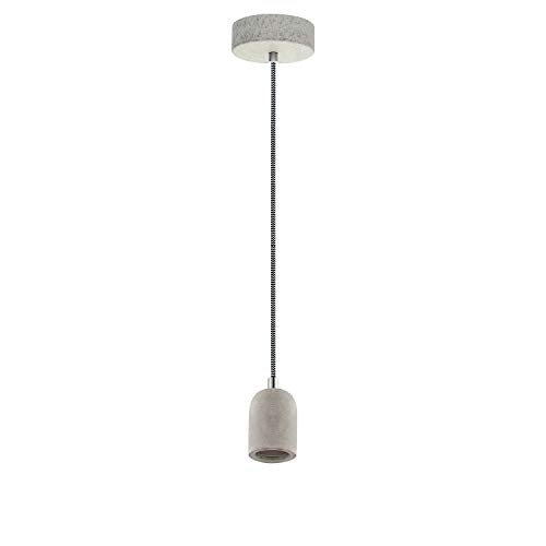 EGLO Pendelleuchte Yorth, 1 flammige Schnurpendel Hängelampe Vintage, Industrial, Hängeleuchte aus Stahl in Grau, Kabel in Schwarz-Weiß, Esstischlampe, Wohnzimmerlampe hängend mit E27 Fassung EGLO Pendelleuchte Yorth, 1 flammige Schnurpendel Hängelampe Vintage, Industrial, Hängeleuchte aus Stahl in Grau, Kabel in Schwarz-Weiß, Esstischlampe, Wohnzimmerlampe hängend mit E27 Fassung von EGLO