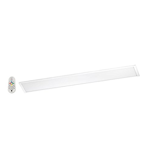 EGLO connect LED Deckenleuchte Salobrena-C Panel, Smart Home Deckenlampe, Material: Aluminium, Kunststoff, Farbe: Weiß, 120x30 cm, dimmbar, Weißtöne und Farben einstellbar von EGLO