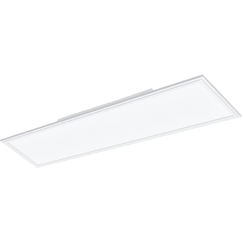 EGLO connect LED Deckenleuchte Salobrena-C Panel, Smart Home Deckenlampe, Material: Aluminium, Kunststoff, Farbe: Weiß, 120x30 cm, dimmbar, Weißtöne und Farben einstellbar von EGLO