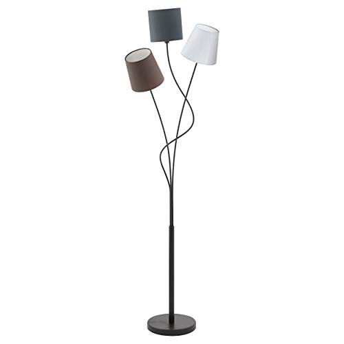 EGLO Stehlampe Maronda, 3 flammige Stehleuchte, Standleuchte aus Stahl und Stoff, Farbe: Schwarz, anthrazit, weiß, braun, Fassung: E14, inkl. Trittschalter, 27.5 x 3.5 x 152 cm EGLO Stehlampe Maronda, 3 flammige Stehleuchte, Standleuchte aus Stahl und Stoff, Farbe: Schwarz, anthrazit, weiß, braun, Fassung: E14, inkl. Trittschalter, 27.5 x 3.5 x 152 cm von EGLO