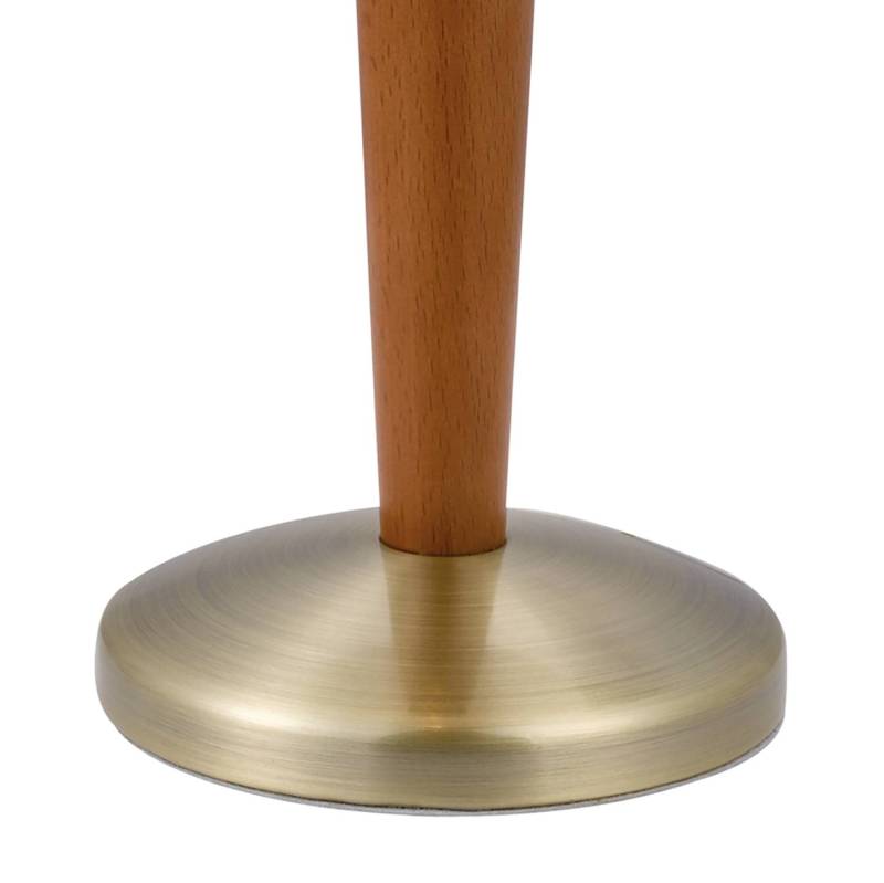 home24 Tischleuchte 1 Ø 26cm Weiß Material: Glas, Metall, Holzart/Dekor Metallart: Stahl Oberfläche Holz: Lackiert Oberfläche Metall: Gebürstet E14 von home24