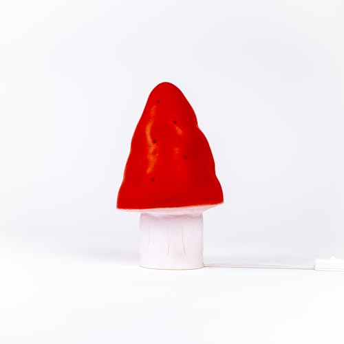 Egmont Toys Pilzlampe „Mushroom“, Rot – Kinder-Lampe handbemalt, 1,5 W LED – Dekoratives & sicheres Nachtlicht für Baby‑ & Kinderzimmer (Klein Ø15X28) von Egmont Toys