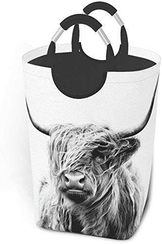 Wäschekorb, Highland Cow Half Face It Wäschekorb, Spielzeug-Organizer, wasserdichter Kinderzimmerkorb, 50 l von EgoMed