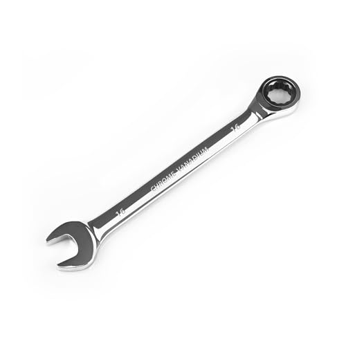 Egofine 16 mm Ratschen-Ringmaulschlüssel, metrisch, Industriequalität, Zahnradschlüssel mit 12-Kant-Design, 72-Zahn-Ratsche, Chrom-Vanadium-Stahl von Egofine