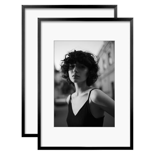 Egofine A3 Aluminum Picture Frame Black with Mats for A4 or A3 without Mat, Metal Picture Frame Covered by Plexiglass for Tabletop and Wall Mounting Horizontally and Vertically, 2 Pack,Black Egofine A3 Aluminum Picture Frame Black with Mats for A4 or A3 without Mat, Metal Picture Frame Covered by Plexiglass for Tabletop and Wall Mounting Horizontally and Vertically, 2 Pack,Black von Egofine
