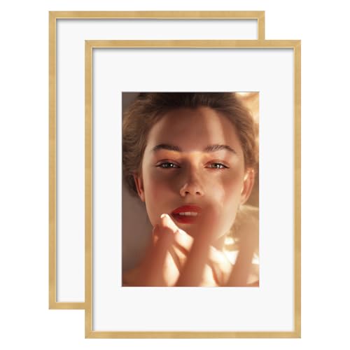 Egofine A3 Aluminum Picture Frame Display with Mats for A4 or A3 without Mat, Metal Picture Frame Covered by Plexiglass for Tabletop and Wall Mounting Horizontally and Vertically, 2 Pack,Gold Egofine A3 Aluminum Picture Frame Display with Mats for A4 or A3 without Mat, Metal Picture Frame Covered by Plexiglass for Tabletop and Wall Mounting Horizontally and Vertically, 2 Pack,Gold von Egofine