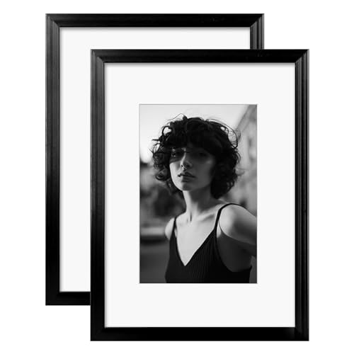 Egofine A4 Aluminum Picture Frame Black with Mats for A5 or A4 without Mat, Metal Picture Frame Covered by Plexiglass for Tabletop and Wall Mounting Horizontally and Vertically, 2 Pack,Black Egofine A4 Aluminum Picture Frame Black with Mats for A5 or A4 without Mat, Metal Picture Frame Covered by Plexiglass for Tabletop and Wall Mounting Horizontally and Vertically, 2 Pack,Black von Egofine
