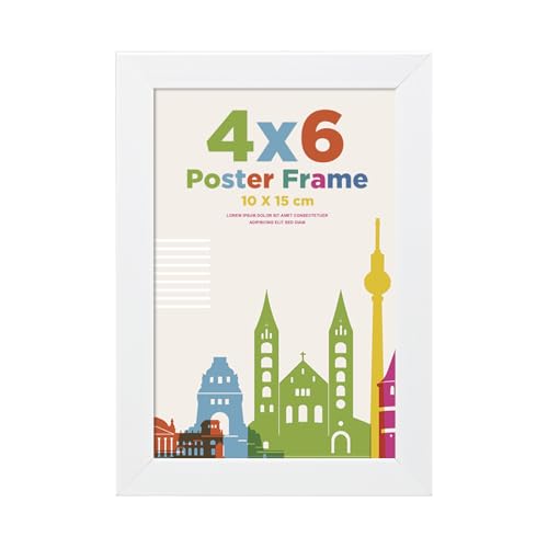 Egofine 6x4 Picture Frame, Wooden 10 x 15 cm Frames Featuring Clear Acrylic Glass for Table and Wall Mounting, Perfect for Portrait, Home, Office,White von Egofine